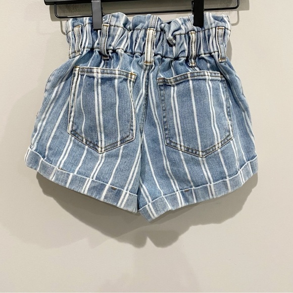 PACSUN Paperbag Denim Mom Shorts Striped High Rise Size XS - Picture 6 of 11